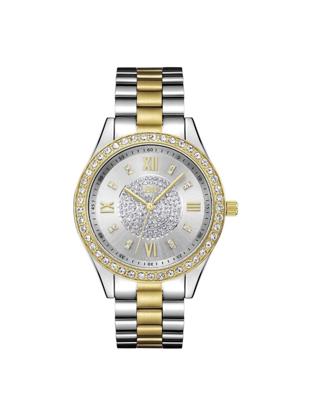 NWT JBW Mondrian Silver Diamond Dial Two-tone Ladies Watch